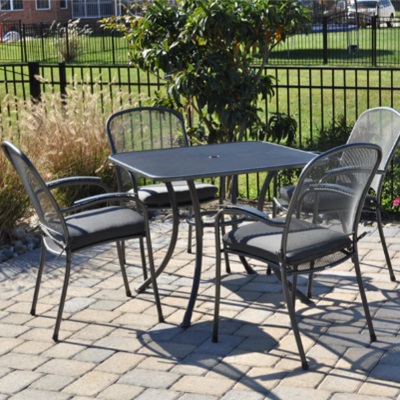 Carlo Wrought Iron Stackable Arm Chair