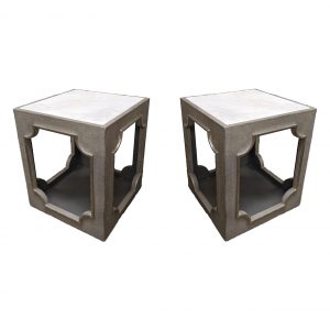 Faux Marble Top End Table/Nightstand