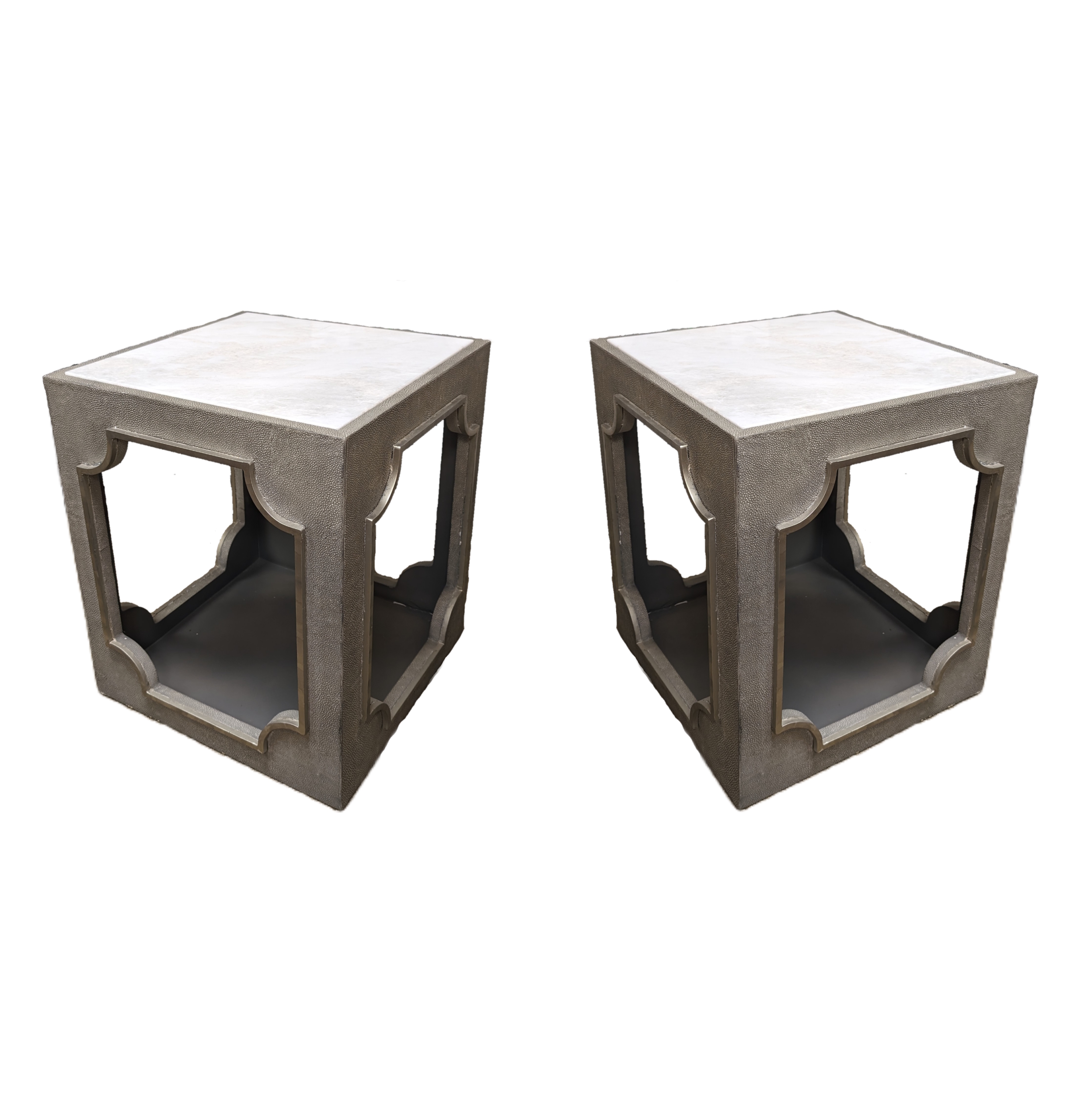 Faux Marble Top End Table/Nightstand