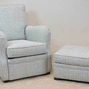 Turquoise Tilt Back Chair & Ottoman