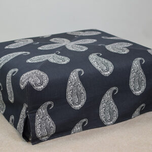 Blue Paisley Slipcovered Ottoman
