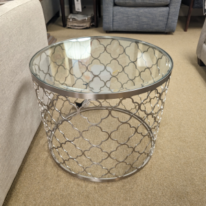 Quatrefoil Glass End Table