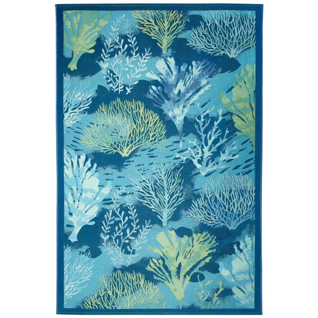 Lapis Marina Coral Area Rug