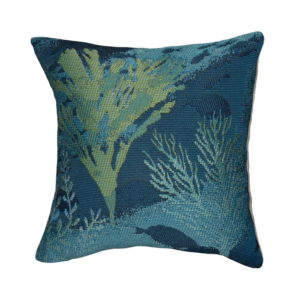 Lapis Coral Garden Throw Pillow