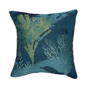 Lapis Coral Garden Throw Pillow