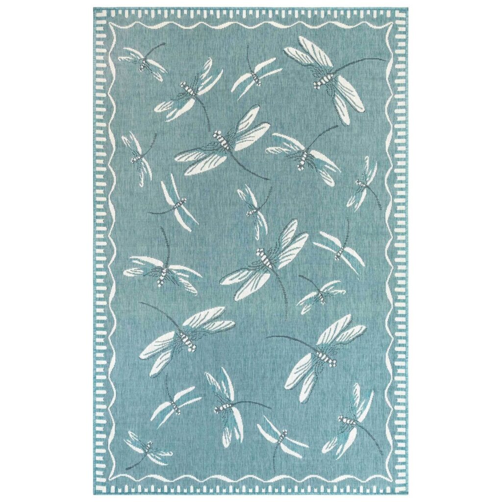 Aqua Dragonfly Area Rug