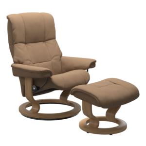 Mayfair Recliner and Ottoman in Paloma Sand (Medium)