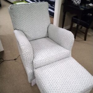 Turquoise Tilt Back Chair & Ottoman
